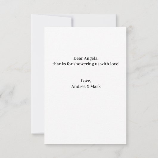 レモンガール赤ちゃんシャワーありがとうフラットカード サンキューカード (裏面)