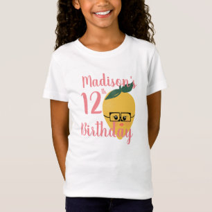 レモンキャラクターの誕生日Tシャツ 女の子用 Tシャツ