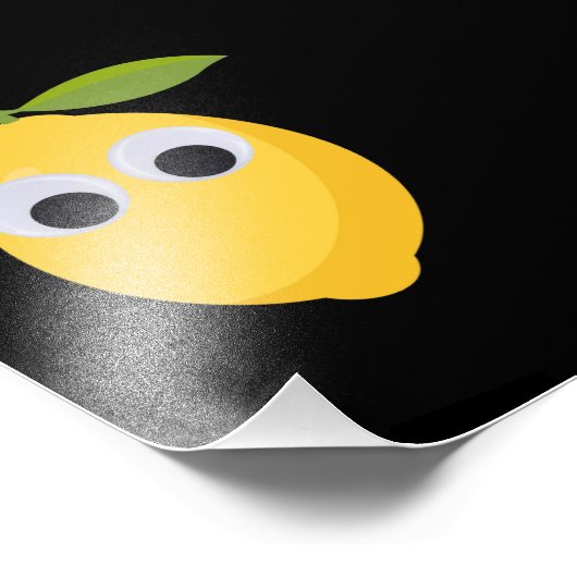 レモンキャラクター、グーグルの目で甘いフルーツ フォトプリント (角)