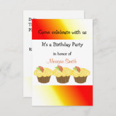 レモンキャンディドカップケーキ 招待状 (正面/裏面)