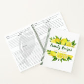 レモンクックブック整理お気に入りの家族レシピ ノートブック (内部)