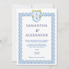 レモンクレストブルーメディテラン結婚アンタイル 招待状