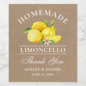 レモンク感謝していラフトリモンチェロボトルラベル ワインラベル (シングルラベル)