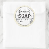 レモングラスの石鹸のラベルのステッカーのラベル ラウンドシール (バッグ)