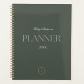 レモングラスグリーンビジネスロゴモノグラム プランナー手帳 (正面)