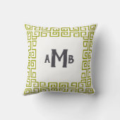 レモングラスChinoiserieギリシャ語鍵縁どモノグラム クッション (裏面)