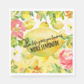 レモングラデーションフローラ水色感動的引用文 スタンダードランチョンナプキン (正面)