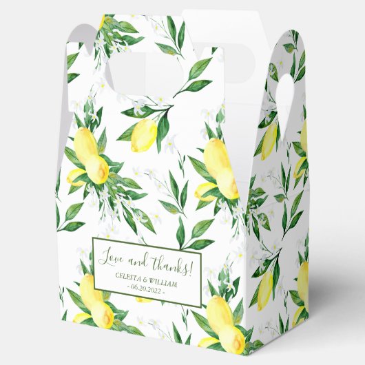 レモングリーナリーブロッサム結婚式の引き出物ボックス フェイバーボックス (オープン)
