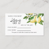 レモングリーナリー何人のキスゲームカード プレイスカード (正面)