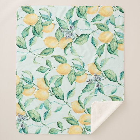 レモングリーンウォーター色：シームレスロマンス シェルパブランケット (正面)