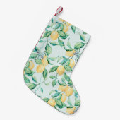 レモングリーンウォーター色：シームレスロマンス スモールクリスマスストッキング (正面 (吊り時))
