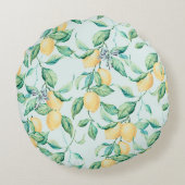 レモングリーンウォーター色：シームレスロマンス ラウンドクッション (裏面)