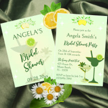 レモングリーンカクテルパーティーブライダルシャワー