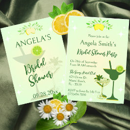 レモングリーンカクテルパーティーブライダルシャワー 招待状