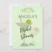 レモングリーンカクテルパーティーブライダルシャワー 招待状 (正面)