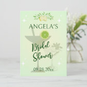 レモングリーンカクテルパーティーブライダルシャワー 招待状 (スタンド正面)