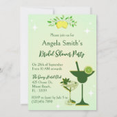 レモングリーンカクテルパーティーブライダルシャワー 招待状 (裏面)