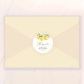 レモングリーンシトラスブライダルシャワーステッカー ラウンドシール