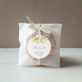 レモングリーンシトラスブライダルシャワーステッカー ラウンドシール