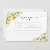 レモングリーンシトラスラージレシピカード 招待状 (裏面)