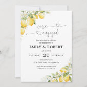 レモングリーンシトラス私たちは婚約した招待状 招待状 (正面)