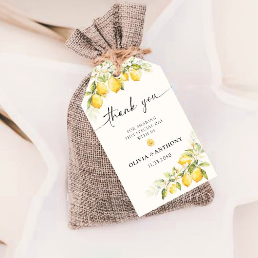 レモングリーンシトラス結婚のセレモニーギフトラベル ギフトタグ