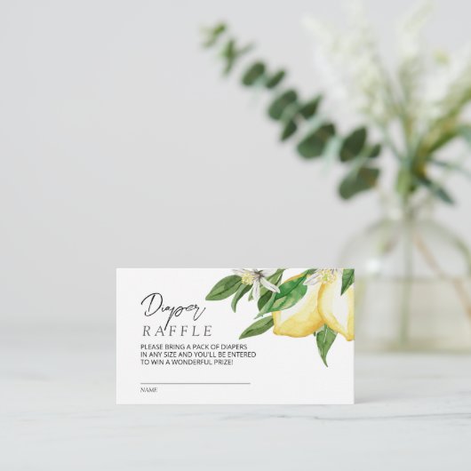 レモングリーンベビーおむつラッフルエンクロージャカード エンクロージャーカード (スタンド正面)