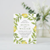 レモングリーンリハーサルディナー招待状 ポストカード (スタンド正面)