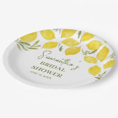 レモングリーンリーイタリアンイエローオリーブブライダルシャワー ペーパープレート (アングル)