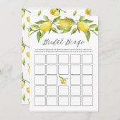 レモングリーンリーガーランドブライダルシャワービンゴ エンクロージャーカード (正面/裏面)