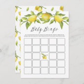 レモングリーンリーガーランドベビーシャワービンゴ エンクロージャーカード (正面/裏面)