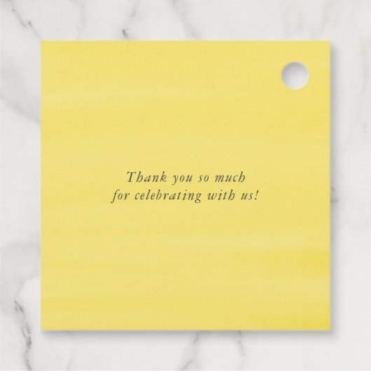 レモングリーンリース結婚シャルボードサンキュー フェイバータグ (裏面)