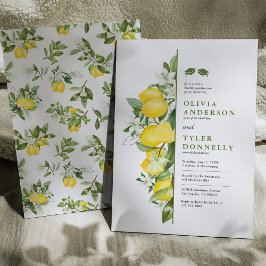 レモングリーンリーダブル卒業パーティー招待状 招待状