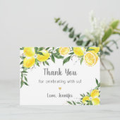 レモングリーンリー金ゴールドブライダルシャワー サンキューカード (スタンド正面)