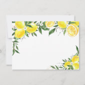 レモングリーンリー金ゴールドブライダルシャワー サンキューカード (裏面)