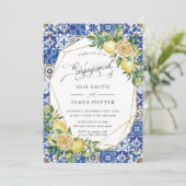 レモングリーン地中海のリー幾何学婚約 招待状 (スタンド正面)