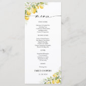 レモングリーン柑橘系ベビーシャワーメニュー メニュー (正面)