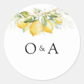レモングリーン柑橘類結婚のクラシック丸ステッカー ラウンドシール (正面)