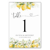 レモングリーン結婚シトラスのテーブル番号 テーブルナンバー (裏面)