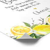 レモングリーン金ゴールドブライダルシャワーミモザバー ポスター (角)