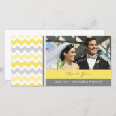 レモングレイありがとう結婚の写真カード サンキューカード (正面/裏面)