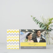 レモングレイありがとう結婚の写真カード サンキューカード (スタンド正面)