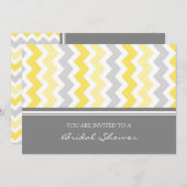 レモングレーシェブロンブライダルシャワー招待状 招待状 (正面/裏面)