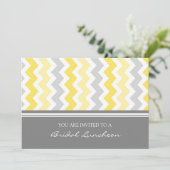 レモングレーシェブロンブライダルランチ招待状カード 招待状 (スタンド正面)