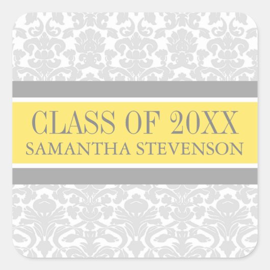 レモングレーダマスク卒業カスタム年名 スクエアシール (正面)