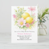 レモングローブアドベンチャー待ち女の子ベビーシャワー 招待状 (スタンド正面)