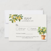 レモングローブイタリアンインスパイアーのカントリー結婚サイド 出欠カード (正面)
