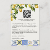 レモングローブイタリアンカントリーサイド結婚の詳細 エンクロージャーカード (裏面)