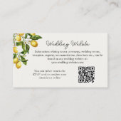 レモングローブイタリアンカントリーテーマ結婚のウェブサイト エンクロージャーカード (正面)
