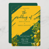レモングローブロマンス結婚式招待状 招待状 (正面/裏面)